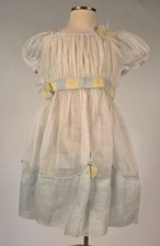 SWEETEST VINTAGE 1950  S SHEER COTTON ORGANDY GIRL  S DRESS W BUTTERFLIES