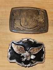 Vintage Belt Buckles Set Of 2. Please See Photos For Description And Condition