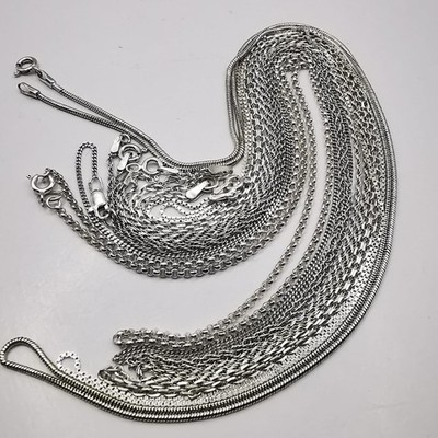 Vintage schöner Schmuck 7 Ketten Halskette 925 Sterling Silber signiert 29,68 gr