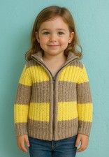 New Peek Striped Chunky Knit Sweater Cardigan 4-5 Striped Jacket gap