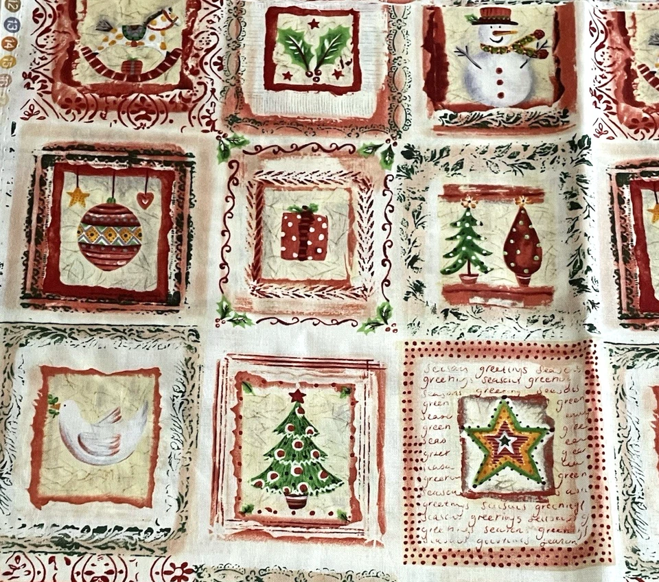 Fabric Blanket Quilting 2010 in Multicolor Christmas Pattern 100% Cotton 1.21 Yd - Image 3 of 4