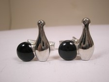 Bowling Balls & Pins Vintage Cuff Links sports tournament games alley strike