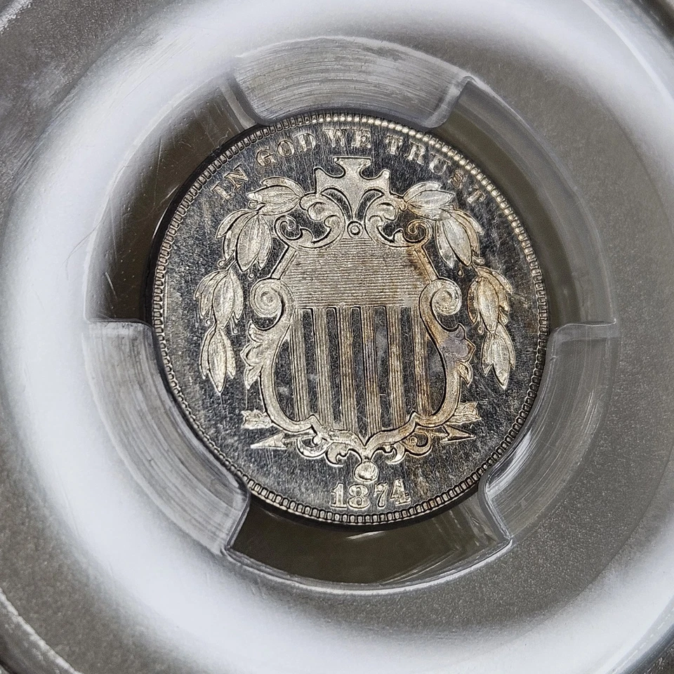 1874 Proof Shield Nickel PCGS PR66CAM Cameo CAC PF66 Ultra Gem Key Date - Image 4 of 4