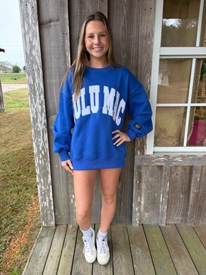 Lulu Mac Blue and White Puff Sweatshirt