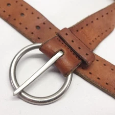 American Eagle Outfitters Leather Belt 30 32 34 Filigree Square Cut Out Brown