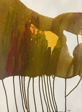 Abstract Mixed Media Painting on 11 X 15” Paper Contemporary