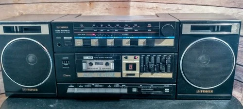 RARE Fisher PH-406 Boombox Detachable Spkrs EQ Vtg Stereo Radio WORKS! Tape INOP
