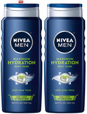 Pack of 2 Maximum Hydration Body Wash for Dry Skin Aloe Vera Enriched 3-in-1