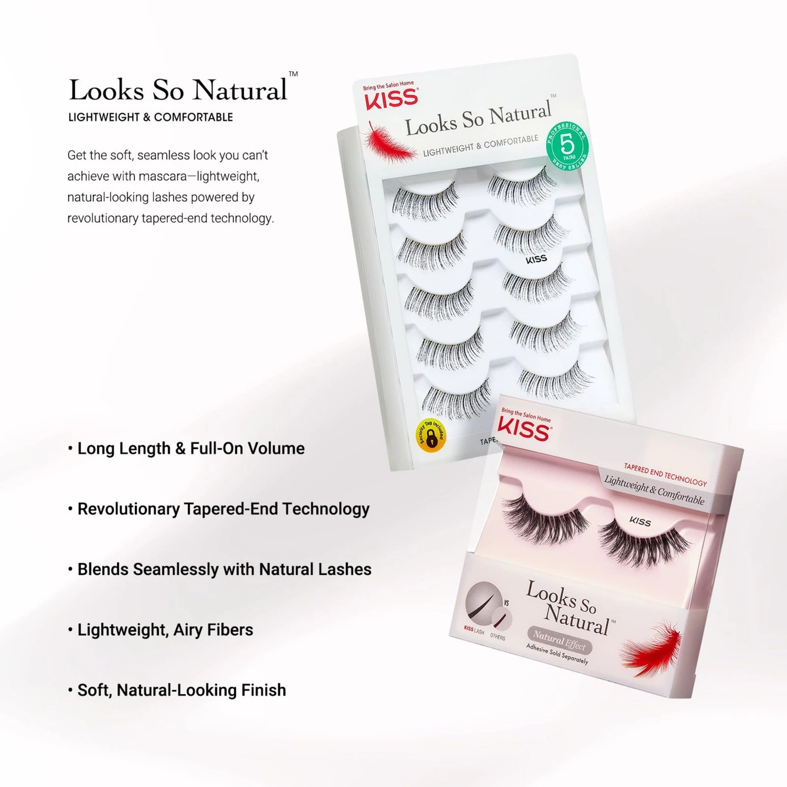Kiss So Wispy 12mm False Eyelashes, 5 Pairs Reusable Lash Clusters, Easy Apply - product detail image 5