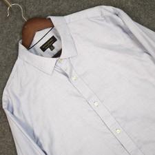 Banana Republic Mens XL Non-Iron Standard Fit Blue Micro Check Button Down Shirt
