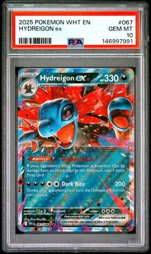 2025 POKEMON WHT EN-WHITE FLARE #067 HYDREIGON EX PSA 10
