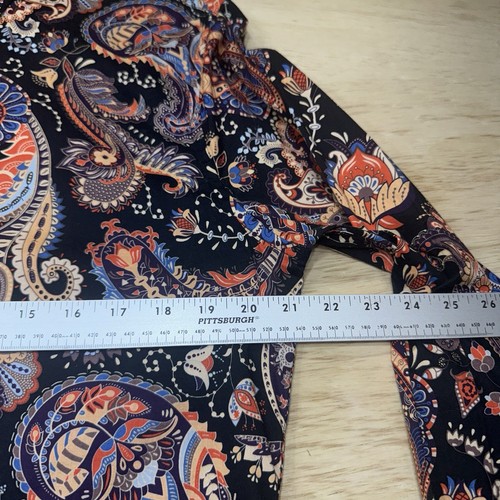 Consequence Shirt Mens Medium Black Dragon Paisley Long Sleeve Button Up Stretch - Picture 11 of 22