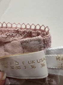 La Perla Pink Lace Underwire Bra No Padding Signed Strap Adjustable Italy 36C