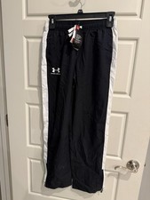 Under Armour Pants Youth Large Black Elastic Waist Logo Athletic