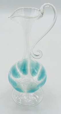 Vtg Lauscha Bimini Lamp Work Art Glass Vase Pitcher Decanter Blown 7  Exquisite