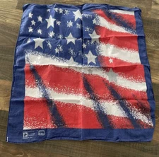 Vintage American Flag Bandana Cotton Made In USA By Paris Accessories