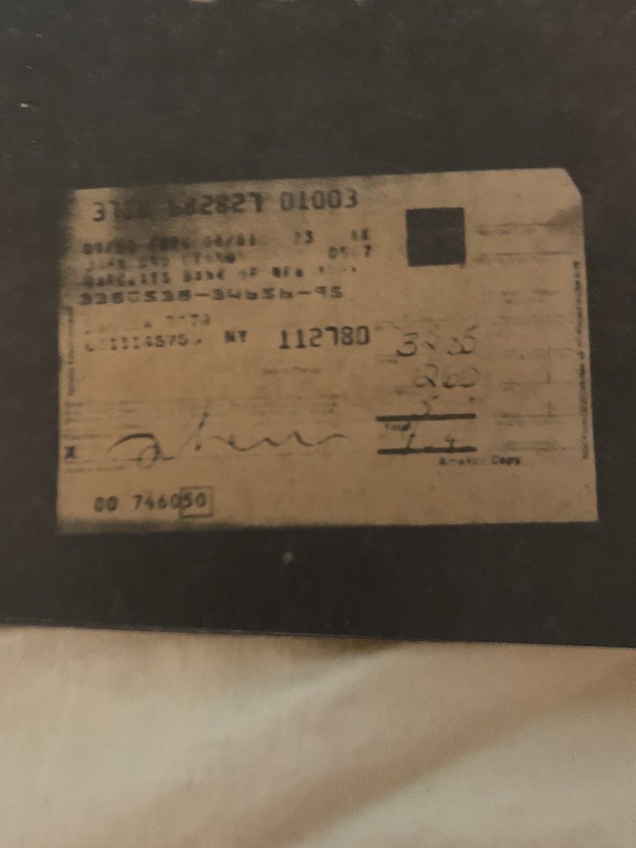 John Lennon Signature 3 Photostats Of Credit Card Purchases