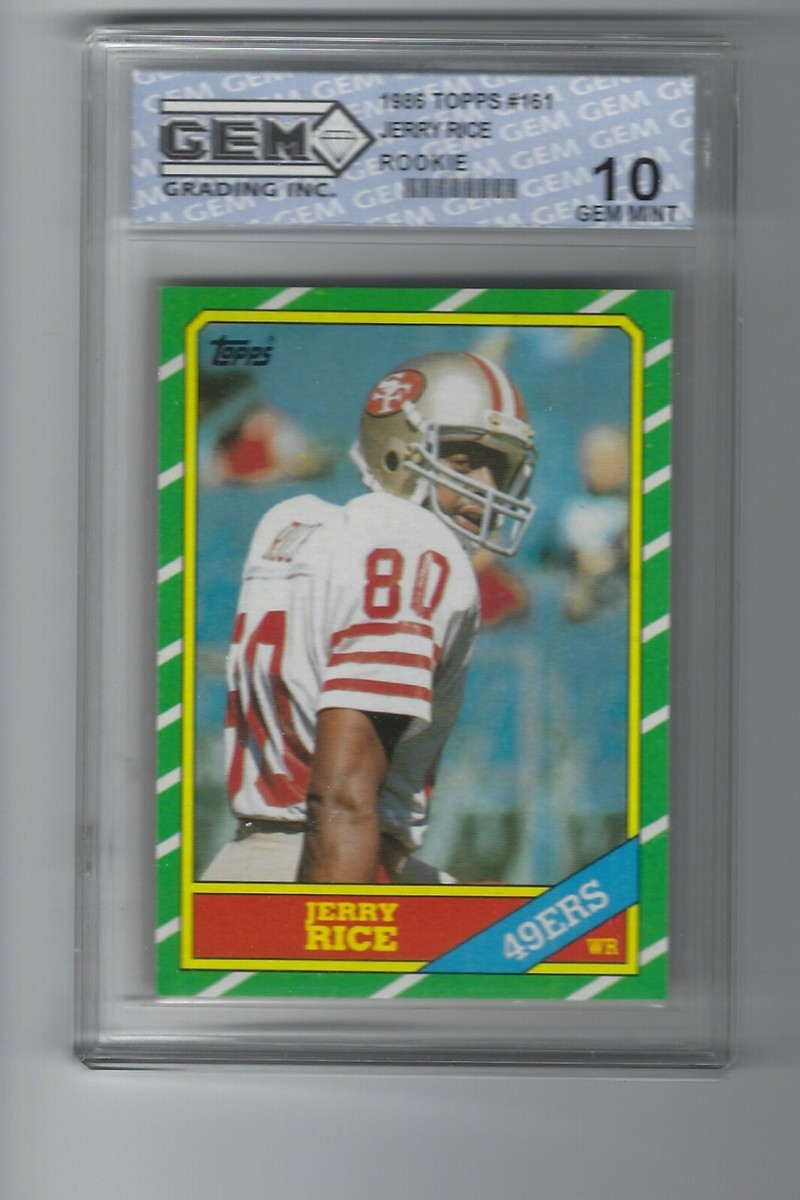 1986 Topps #161 Jerry Rice Rookie RC Graded 10 GEM MINT | eBay