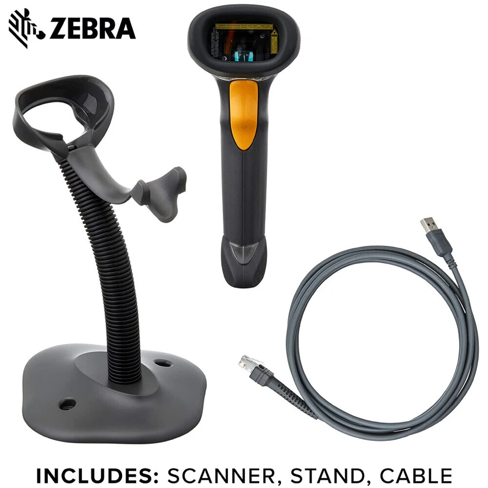 Motorola Zebra Symbol LS2208-SR20007R-NA  Barcode Scanner Kit W/ Stand USB Cable - Image 2 of 4