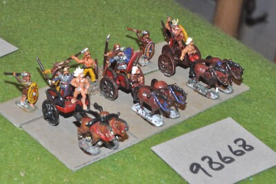 15mm roman era / british - 3 chariots & escorts - cav (98668)