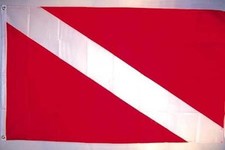 DIVING FLAG 3' x 5' scuba dive safety flags 324 water sports snorkeling signs