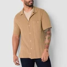 Frye and Co. Mens Regular Fit Short Sleeve Button-Down Shirt Size Small