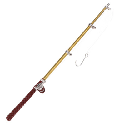  Kids Fishing Toy Miniature Pole Rod Doll House Prop Micro Landscape Decorate