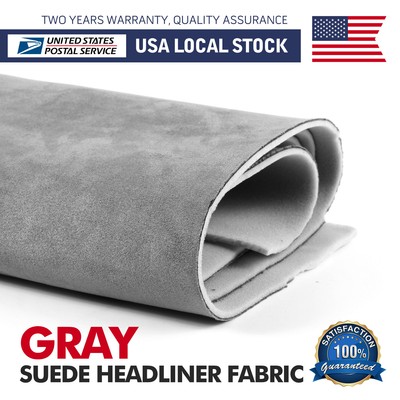 3MM Gray Deluxe Suede Headliner Fabric Material 80''x60'' Car Interior Roof Liner
