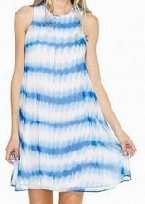 Calvin Klein 173277 Womens Stripe Print Trapeze Dress Regatta Multi Size 6