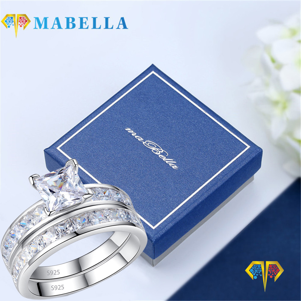 Travel Engagement Ring MABELLA Carat TCW Princess Cut CZ 925