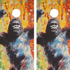 WATERPROOF FADEPROOF Cornhole Board Wraps Dancing Bigfoot / 3M Laminated