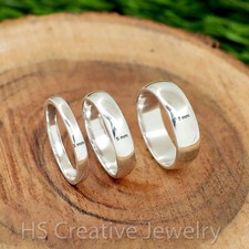 Half Dome Band 925 Sterling Silver Ring 2mm to 8 mm All Band Widths Available
