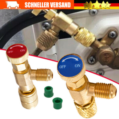 2 Stück Absperrventil R410A R22, Klimaanlage Regelventil Adapter 1/4 ''- 5/16 '' #