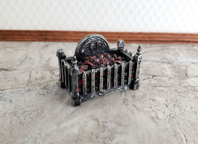 Dollhouse Coal Filled Fireplace Grate Fire Basket Non-Electric 1:12 Scale