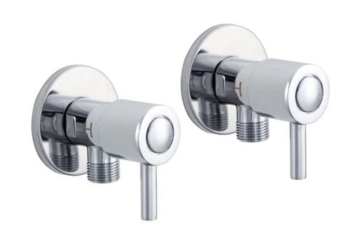 Eckventil 1/2" Absperrhahn 2er Set Einhebelventil chrom Bad Absperrventil 