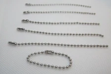 #6 six SILVER Metal Bead Ball Connector Clasp Key Chain 2.4 dia. 4" inch (L)