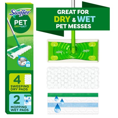 Sweep + Mop Pet, Broom & Mop Alternative, Dry & Wet Floor Cleaner, Fresh Scent, 
