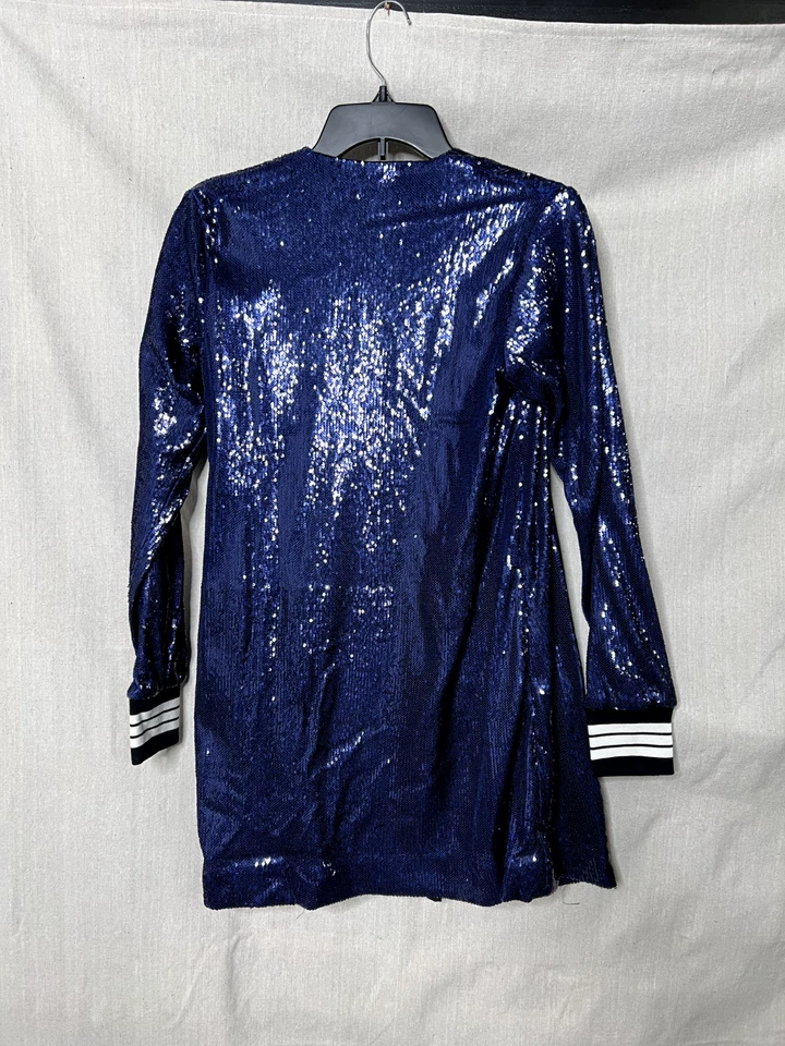 Vestido envolvente midi de lentejuelas azul marino Robert Rodriguez, talla XS, NUEVO CON ETIQUETAS Foto 3 de 4