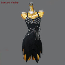 Latin Dance Competition Dress Adult Professional Costumes Dresses Stones Clothes