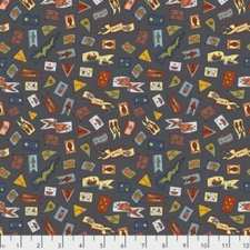 Free Spirit Cat Tales by Rachel Hauer PWRH009 CHARCOAL Pennants  Cotton