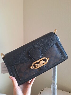 NWT Coach F90782 Small Jade Shoulder Bag With Signature Canvas