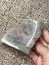 Labradorite Free Form Slice Purple Rainbow Flash
