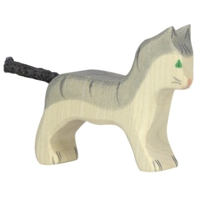 Holztiger 80056 Small Gray Cat 6 Cm Wooden Figures Series Farmland
