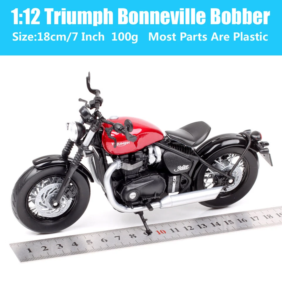 Welly 1/12 Scale Triumph Bonneville Bobber Motorcycle Model Diecast Toy Bike - Image 2 of 4