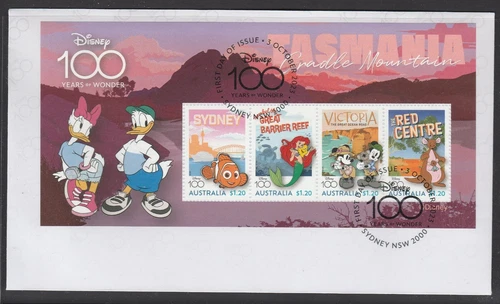 AUSTRALIA 2023 - DISNEY 100 Years MINISHEET  VF USED on FDC  -