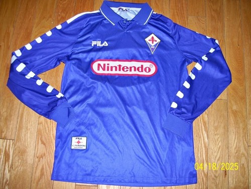 Fiorentina Home 1998 1999 Fila Nintendo Shirt Jersey Maglia L/S Football Soccer