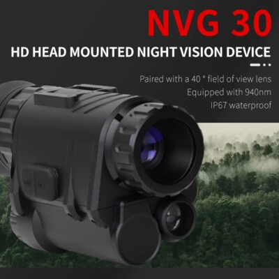 NVG30 Helmet Night Vision Monocular Wide View 40° 940nm IR WIFI Digital Starligh