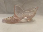 Vintage Fenton Art Glass 9295 JI  Champagne hand painted flowers slipper;NWOB