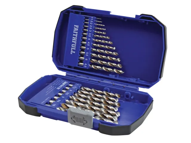 Faithfull Professional 19 Piece Cobalt HSS Drill Bit Set 1mm - 10mm FAIMSET19COB