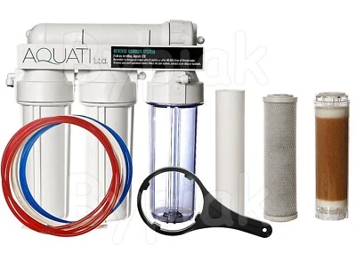 AQUATI Big 4 Stage RO DI Filter Complete Reverse Osmosis System & Deionization chamber